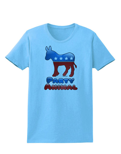 Democrat Party Animal Womens T-Shirt-Womens T-Shirt-TooLoud-Aquatic-Blue-X-Small-Davson Sales