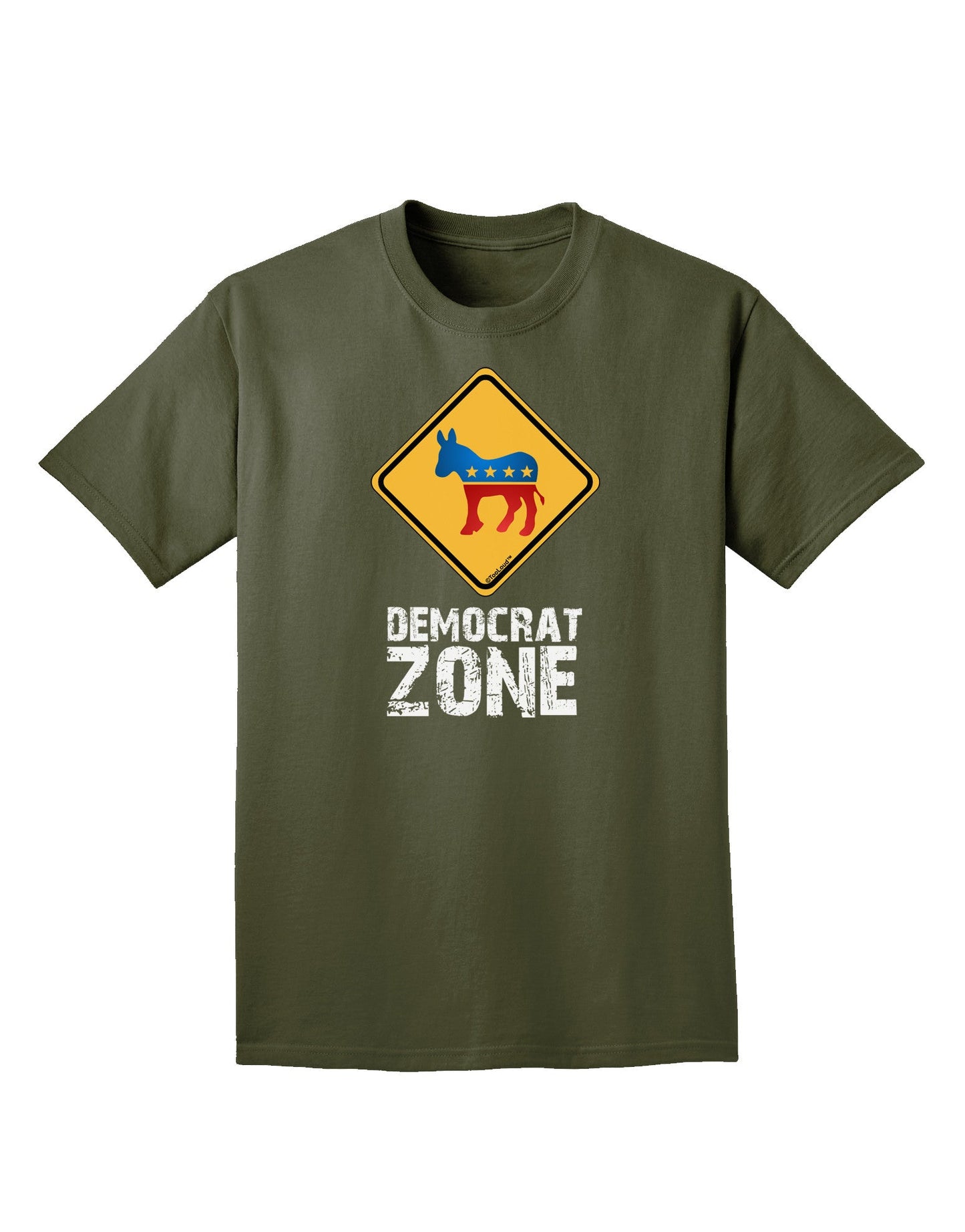 Democrat Zone Adult Dark T-Shirt-Mens T-Shirt-TooLoud-Military-Green-Small-Davson Sales