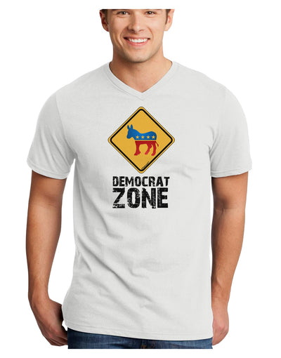 Democrat Zone Adult V-Neck T-shirt-Mens V-Neck T-Shirt-TooLoud-White-Small-Davson Sales