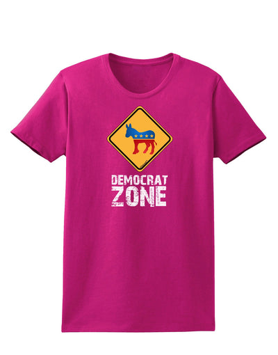 Democrat Zone Womens Dark T-Shirt-TooLoud-Hot-Pink-Small-Davson Sales