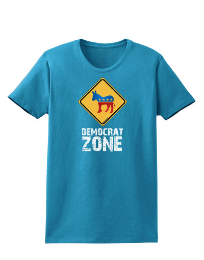 Democrat Zone Womens Dark T-Shirt-TooLoud-Turquoise-X-Small-Davson Sales