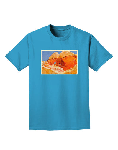 Desert Landscape Watercolor Adult Dark T-Shirt-Mens T-Shirt-TooLoud-Turquoise-Small-Davson Sales