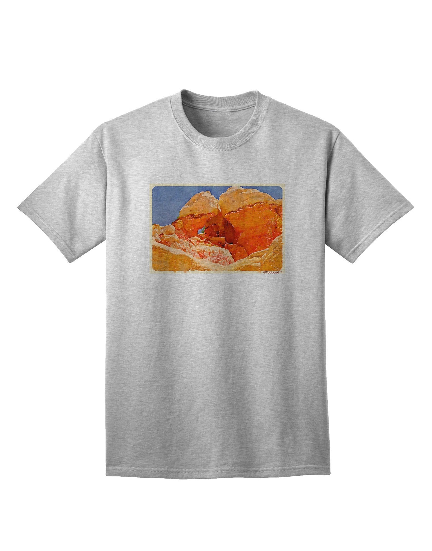 Desert Landscape Watercolor Adult T-Shirt-Mens T-Shirt-TooLoud-AshGray-Small-Davson Sales