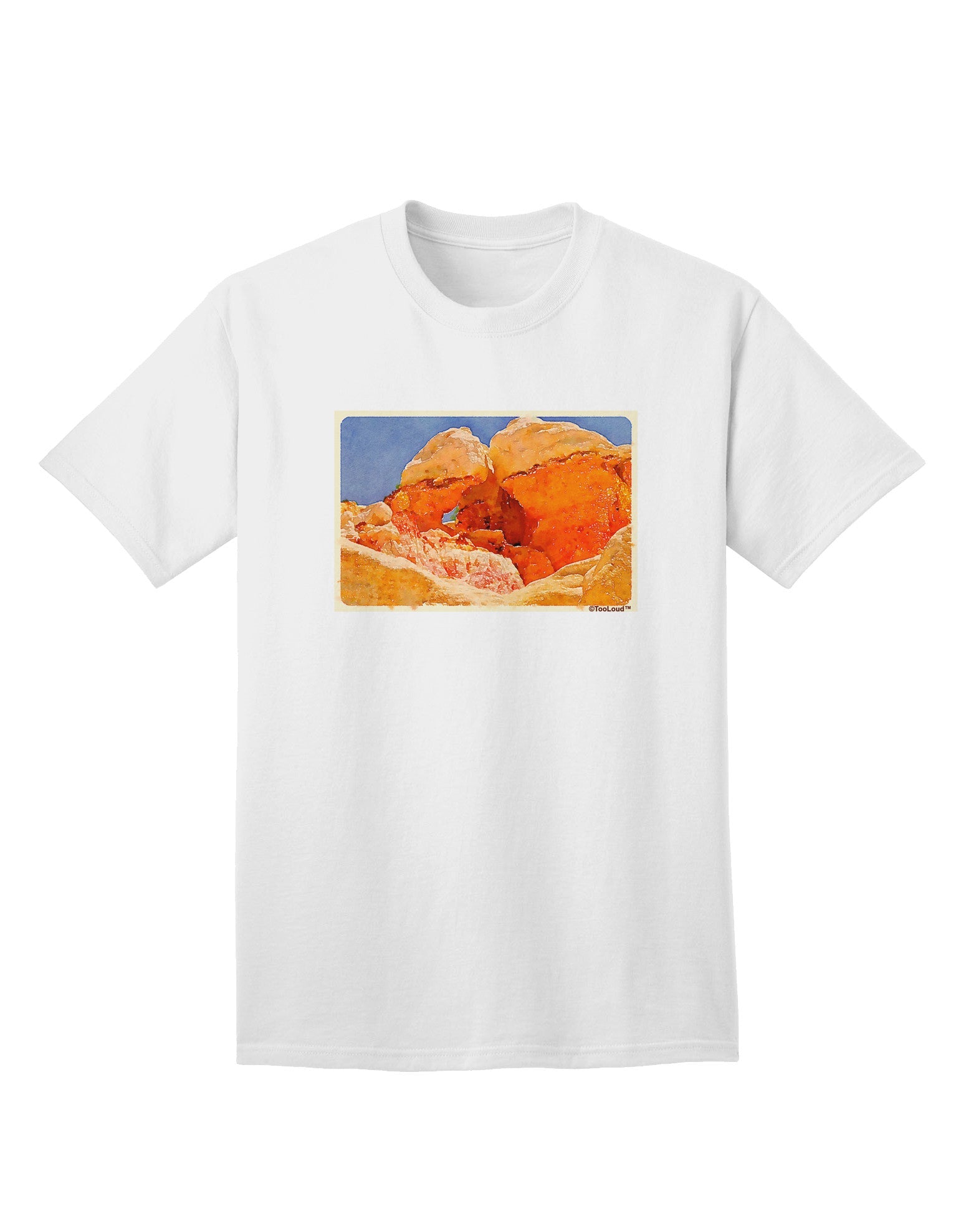 Desert Landscape Watercolor Adult T-Shirt-Mens T-Shirt-TooLoud-White-Small-Davson Sales