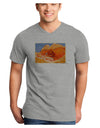 Desert Landscape Watercolor Adult V-Neck T-shirt-Mens V-Neck T-Shirt-TooLoud-HeatherGray-Small-Davson Sales