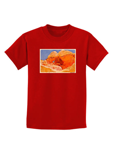 Desert Landscape Watercolor Childrens Dark T-Shirt-Childrens T-Shirt-TooLoud-Red-X-Small-Davson Sales