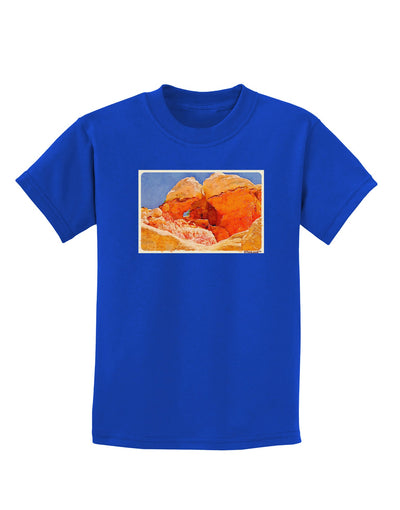 Desert Landscape Watercolor Childrens Dark T-Shirt-Childrens T-Shirt-TooLoud-Royal-Blue-X-Small-Davson Sales