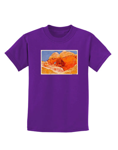 Desert Landscape Watercolor Childrens Dark T-Shirt-Childrens T-Shirt-TooLoud-Purple-X-Small-Davson Sales