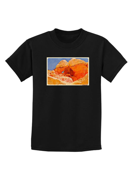 Desert Landscape Watercolor Childrens Dark T-Shirt-Childrens T-Shirt-TooLoud-Black-X-Small-Davson Sales