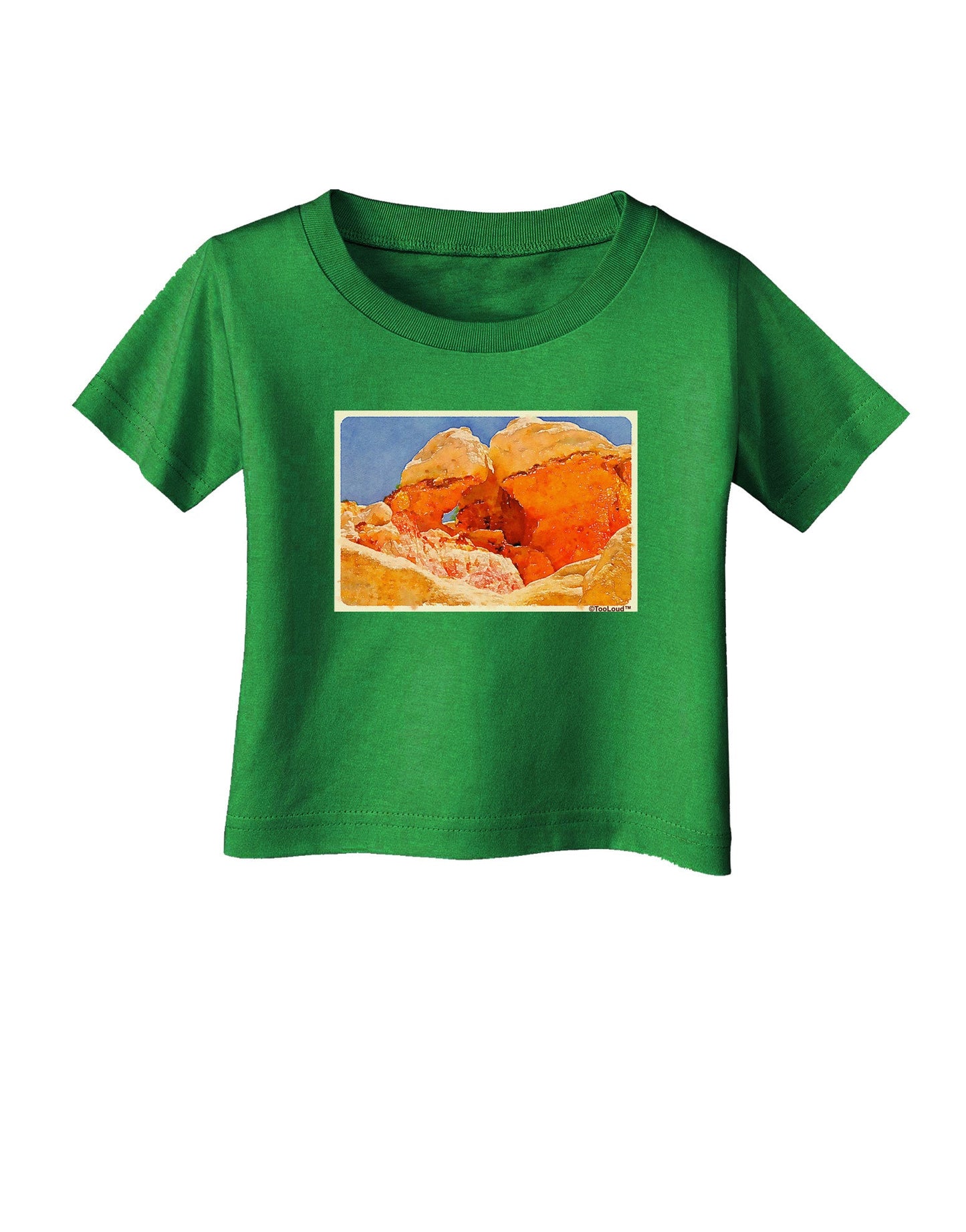 Desert Landscape Watercolor Infant T-Shirt Dark-Infant T-Shirt-TooLoud-Clover-Green-06-Months-Davson Sales