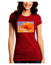 Desert Landscape Watercolor Juniors Crew Dark T-Shirt-T-Shirts Juniors Tops-TooLoud-Red-Juniors Fitted Small-Davson Sales