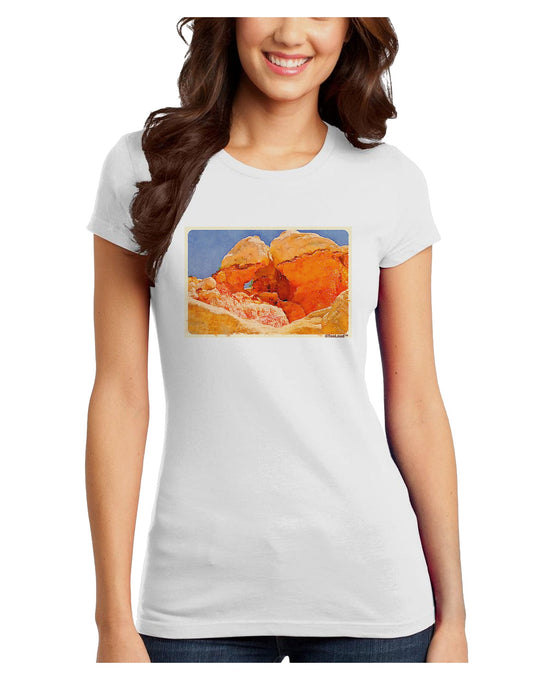 Desert Landscape Watercolor Juniors T-Shirt-Womens Juniors T-Shirt-TooLoud-White-Juniors Fitted X-Small-Davson Sales