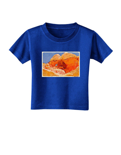 Desert Landscape Watercolor Toddler T-Shirt Dark-Toddler T-Shirt-TooLoud-Royal-Blue-2T-Davson Sales