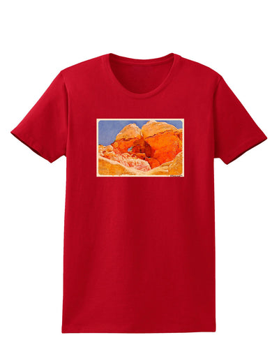 Desert Landscape Watercolor Womens Dark T-Shirt-TooLoud-Red-X-Small-Davson Sales