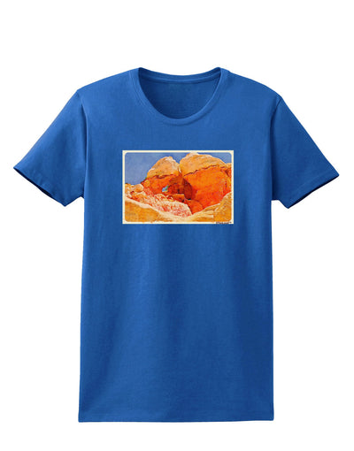 Desert Landscape Watercolor Womens Dark T-Shirt-TooLoud-Royal-Blue-X-Small-Davson Sales