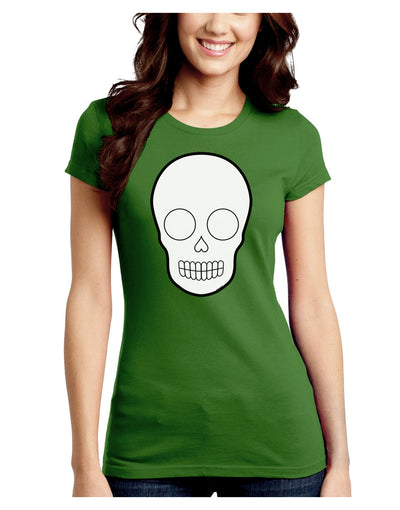 Design Your Own Day of the Dead Calavera Juniors Crew Dark T-Shirt-T-Shirts Juniors Tops-TooLoud-Kiwi-Green-Juniors Fitted Small-Davson Sales