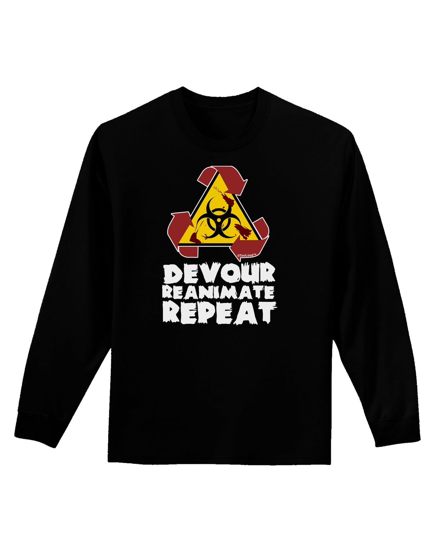Devour Reanimate Repeat Adult Long Sleeve Dark T-Shirt by TooLoud-TooLoud-Black-Small-Davson Sales
