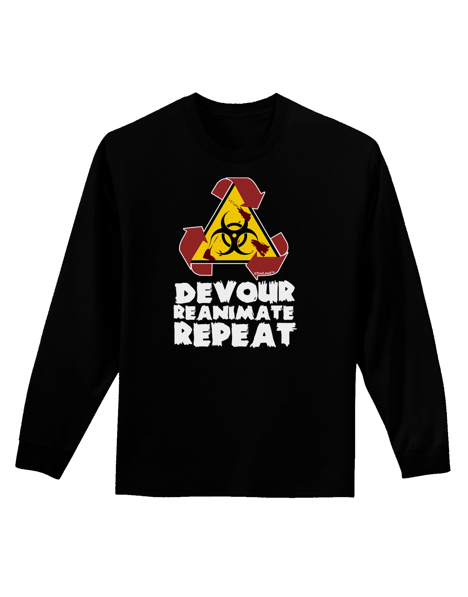 Devour Reanimate Repeat Adult Long Sleeve Dark T-Shirt by TooLoud-TooLoud-Black-Small-Davson Sales