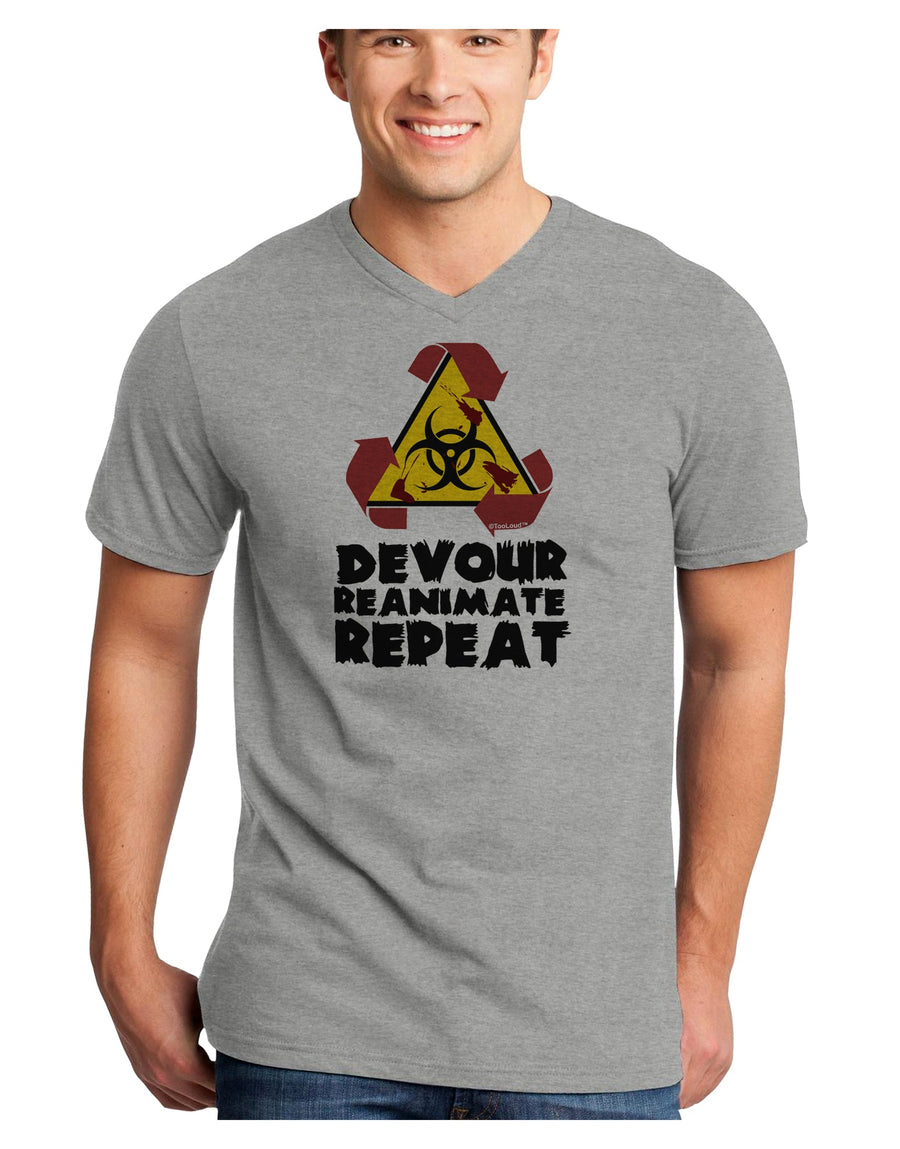 Devour Reanimate Repeat Adult V-Neck T-shirt by TooLoud-Mens V-Neck T-Shirt-TooLoud-White-Small-Davson Sales