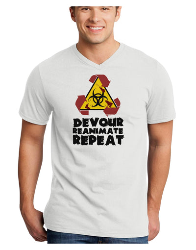 Devour Reanimate Repeat Adult V-Neck T-shirt by TooLoud-Mens V-Neck T-Shirt-TooLoud-White-Small-Davson Sales