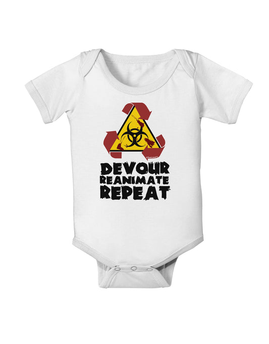 Devour Reanimate Repeat Baby Romper Bodysuit by TooLoud-Baby Romper-TooLoud-White-06-Months-Davson Sales