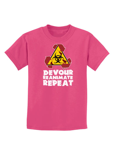 Devour Reanimate Repeat Childrens Dark T-Shirt by TooLoud-Childrens T-Shirt-TooLoud-Sangria-X-Small-Davson Sales