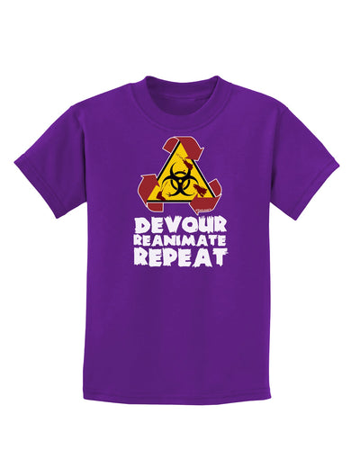 Devour Reanimate Repeat Childrens Dark T-Shirt by TooLoud-Childrens T-Shirt-TooLoud-Purple-X-Small-Davson Sales