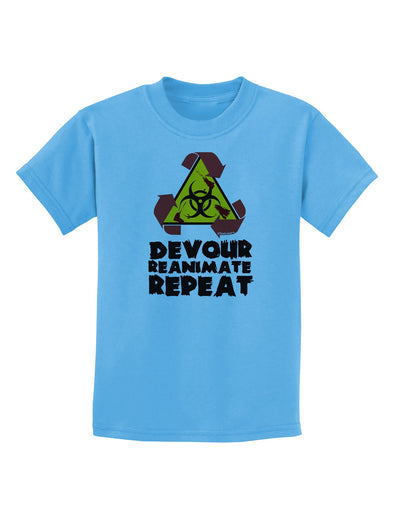 Devour Reanimate Repeat Childrens T-Shirt by TooLoud-Childrens T-Shirt-TooLoud-Aquatic-Blue-X-Small-Davson Sales