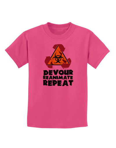 Devour Reanimate Repeat Childrens T-Shirt by TooLoud-Childrens T-Shirt-TooLoud-Sangria-X-Small-Davson Sales