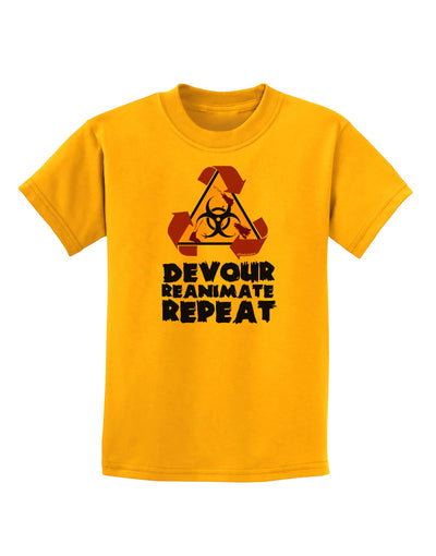 Devour Reanimate Repeat Childrens T-Shirt by TooLoud-Childrens T-Shirt-TooLoud-Gold-X-Small-Davson Sales