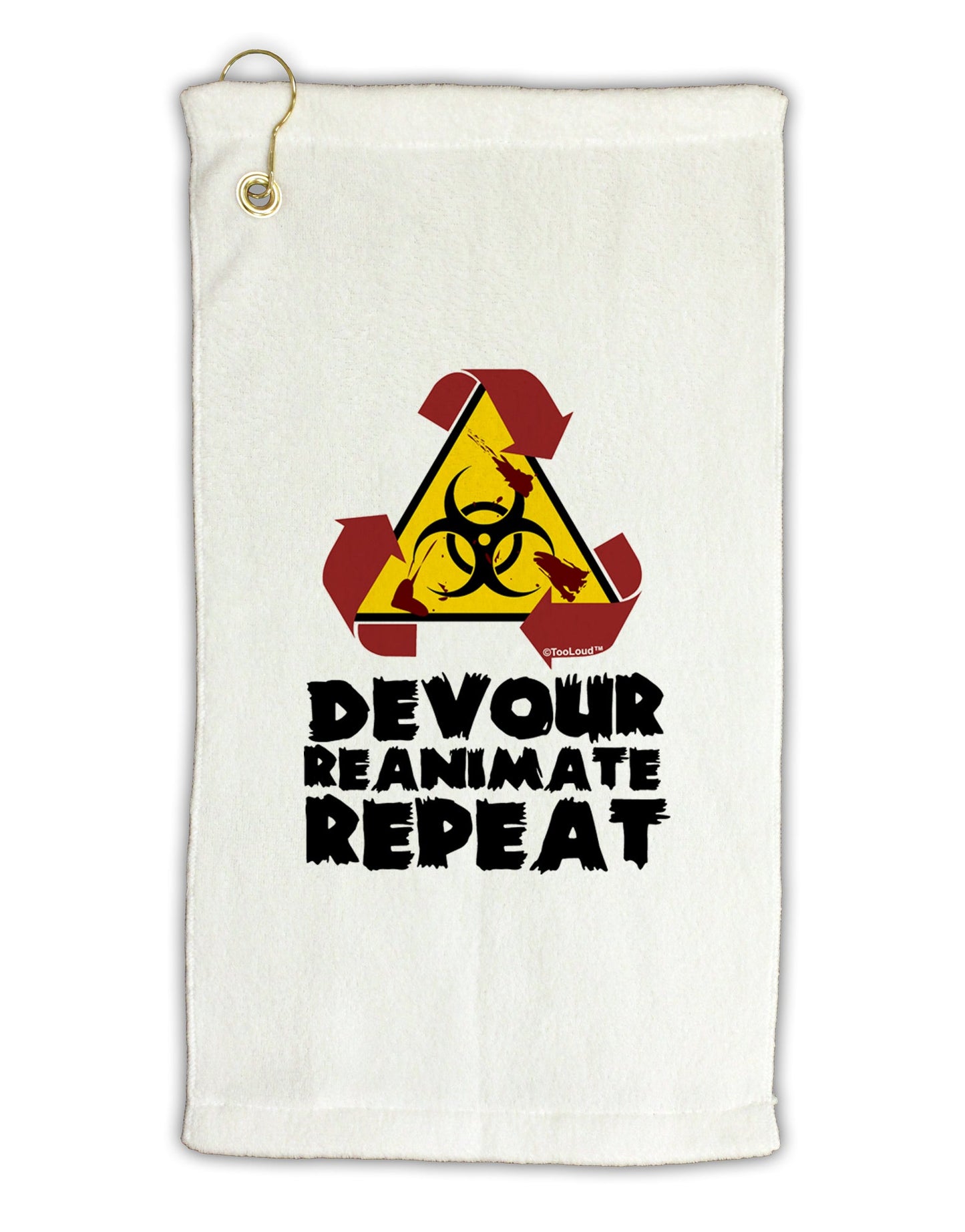 Devour Reanimate Repeat Micro Terry Gromet Golf Towel 16 x 25 inch by TooLoud-Golf Towel-TooLoud-White-Davson Sales