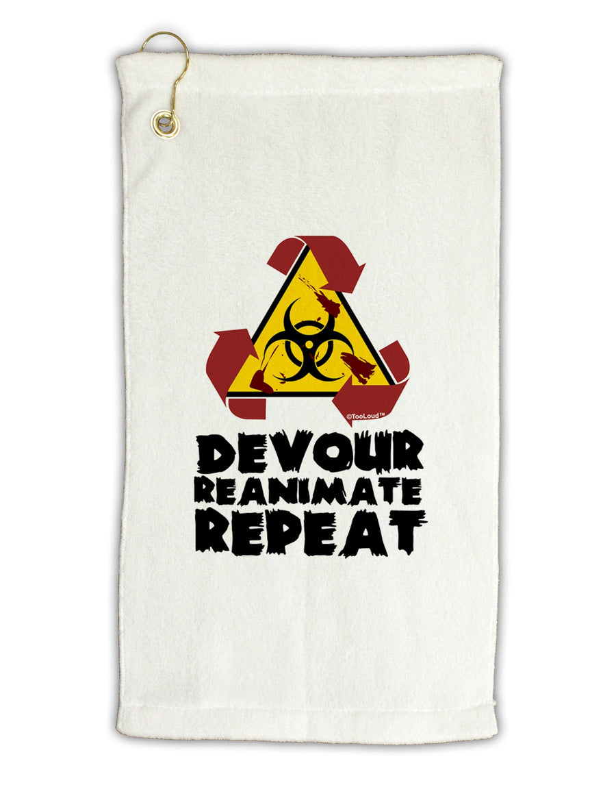 Devour Reanimate Repeat Micro Terry Gromet Golf Towel 16 x 25 inch by TooLoud-Golf Towel-TooLoud-White-Davson Sales