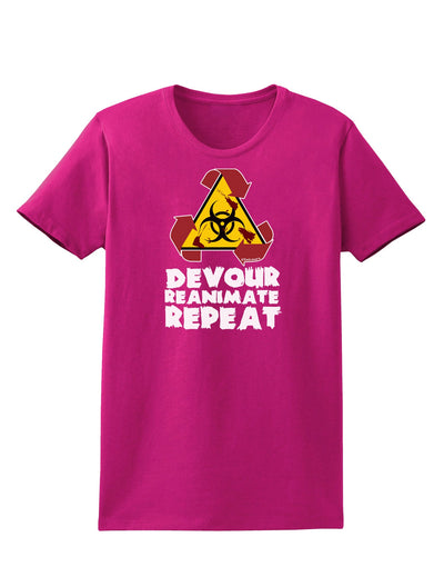 Devour Reanimate Repeat Womens Dark T-Shirt by TooLoud-Womens T-Shirt-TooLoud-Hot-Pink-Small-Davson Sales