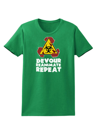 Devour Reanimate Repeat Womens Dark T-Shirt by TooLoud-Womens T-Shirt-TooLoud-Kelly-Green-X-Small-Davson Sales