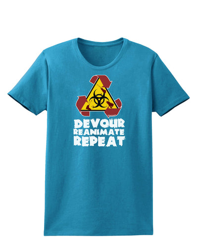 Devour Reanimate Repeat Womens Dark T-Shirt by TooLoud-Womens T-Shirt-TooLoud-Turquoise-X-Small-Davson Sales