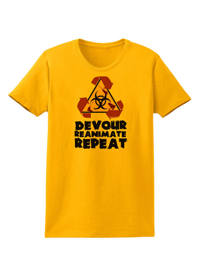 Devour Reanimate Repeat Womens T-Shirt by TooLoud-Womens T-Shirt-TooLoud-Gold-X-Small-Davson Sales