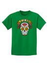 Dia de los Muertos Calavera Childrens Dark T-Shirt-Childrens T-Shirt-TooLoud-Kelly-Green-X-Small-Davson Sales