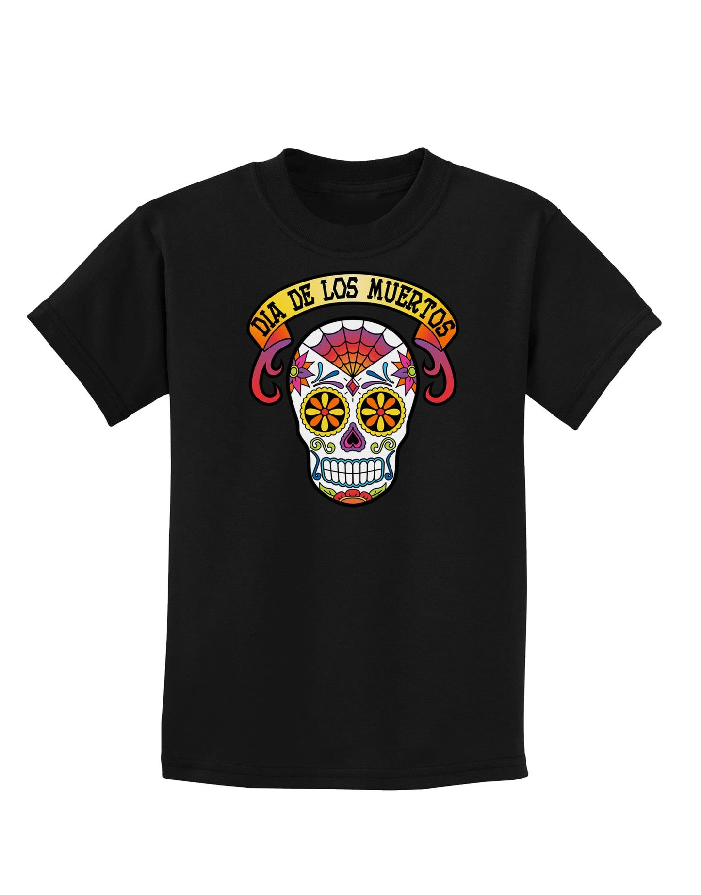 Dia de los Muertos Calavera Childrens Dark T-Shirt-Childrens T-Shirt-TooLoud-Black-X-Small-Davson Sales