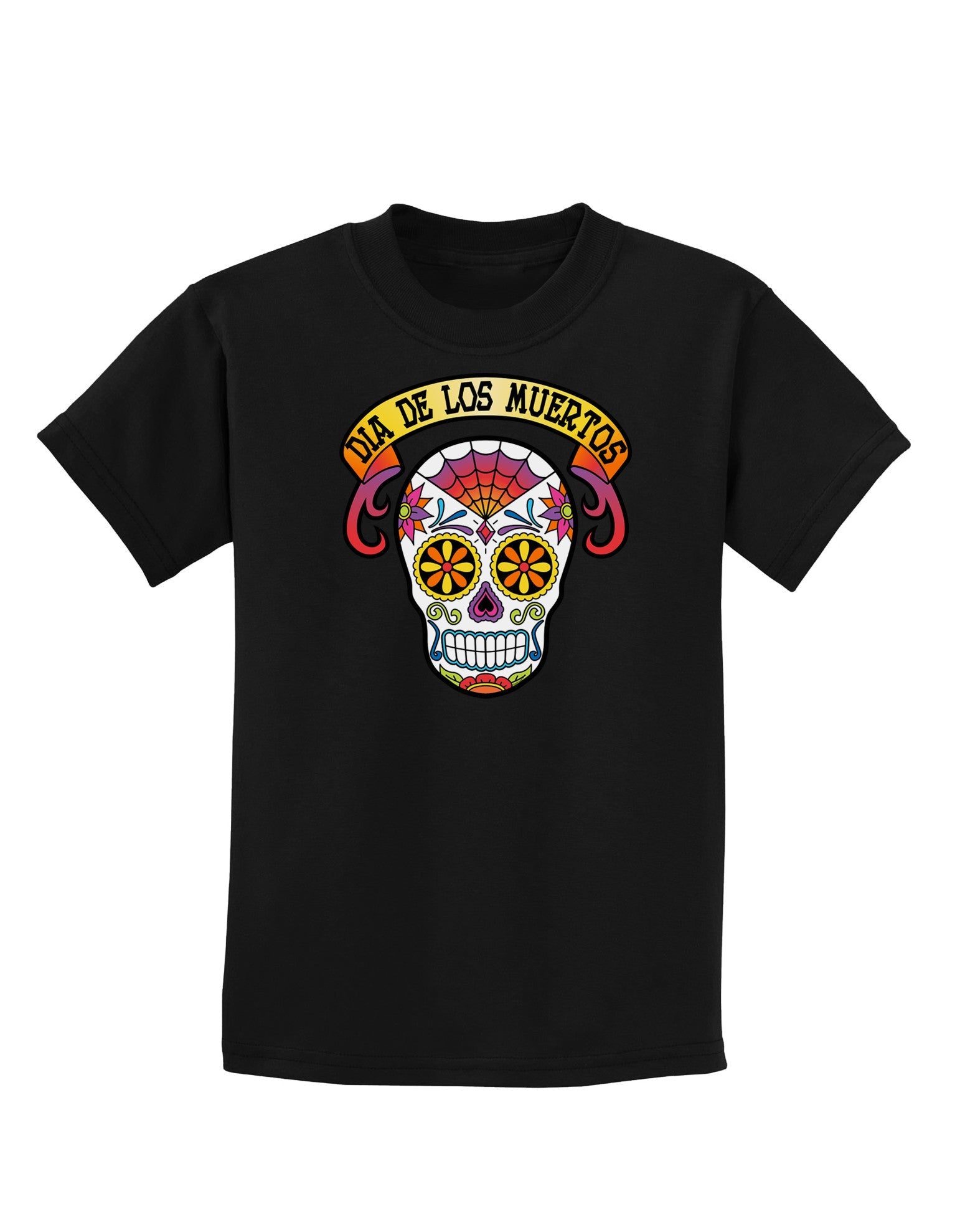 Dia de los Muertos Calavera Childrens Dark T-Shirt-Childrens T-Shirt-TooLoud-Black-X-Small-Davson Sales