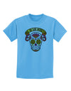 Dia de los Muertos Calavera Childrens T-Shirt-Childrens T-Shirt-TooLoud-Aquatic-Blue-X-Small-Davson Sales