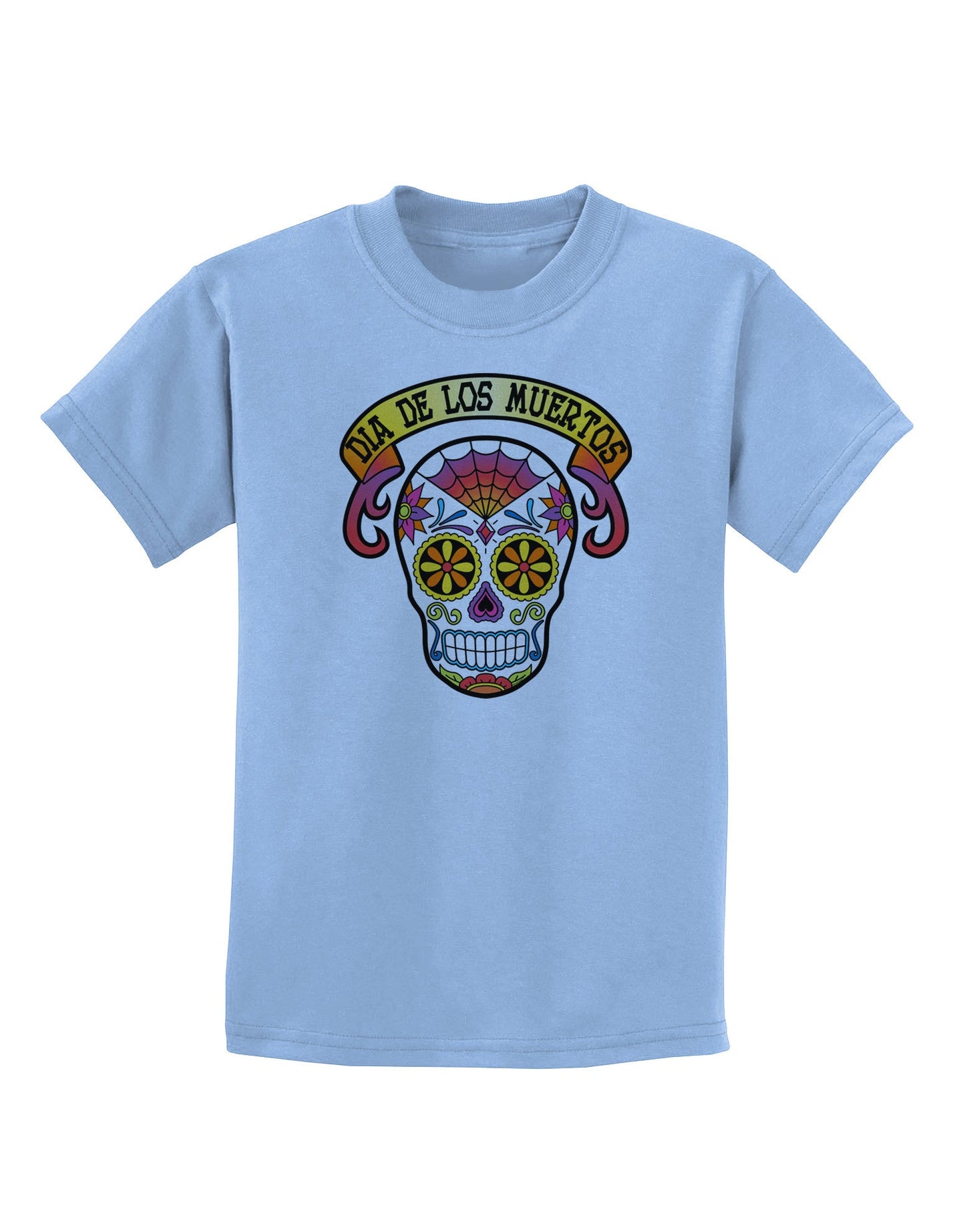 Dia de los Muertos Calavera Childrens T-Shirt-Childrens T-Shirt-TooLoud-Light-Blue-X-Small-Davson Sales