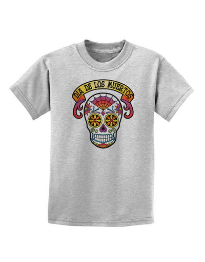 Dia de los Muertos Calavera Childrens T-Shirt-Childrens T-Shirt-TooLoud-AshGray-X-Small-Davson Sales