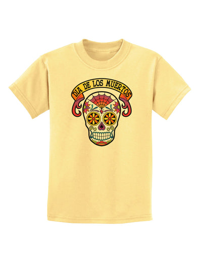 Dia de los Muertos Calavera Childrens T-Shirt-Childrens T-Shirt-TooLoud-Daffodil-Yellow-X-Small-Davson Sales