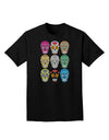 Dia de los Muertos Calaveras Sugar Skulls Adult Dark T-Shirt-Mens T-Shirt-TooLoud-Black-Small-Davson Sales