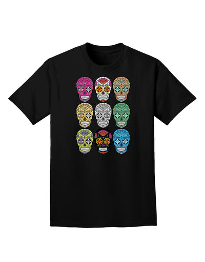 Dia de los Muertos Calaveras Sugar Skulls Adult Dark T-Shirt-Mens T-Shirt-TooLoud-Black-Small-Davson Sales