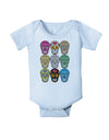 Dia de los Muertos Calaveras Sugar Skulls Baby Romper Bodysuit-Baby Romper-TooLoud-Light-Blue-06-Months-Davson Sales