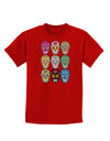 Dia de los Muertos Calaveras Sugar Skulls Childrens Dark T-Shirt-Childrens T-Shirt-TooLoud-Red-X-Small-Davson Sales