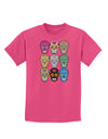 Dia de los Muertos Calaveras Sugar Skulls Childrens Dark T-Shirt-Childrens T-Shirt-TooLoud-Sangria-X-Small-Davson Sales