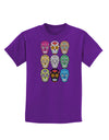 Dia de los Muertos Calaveras Sugar Skulls Childrens Dark T-Shirt-Childrens T-Shirt-TooLoud-Purple-X-Small-Davson Sales