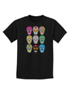 Dia de los Muertos Calaveras Sugar Skulls Childrens Dark T-Shirt-Childrens T-Shirt-TooLoud-Black-X-Small-Davson Sales